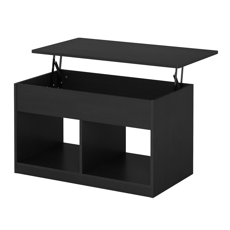Maklaine Engineered Wood Contemporary Lift Top Coffee Table in Americano