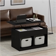Maklaine Engineered Wood Contemporary Lift Top Coffee Table in Americano