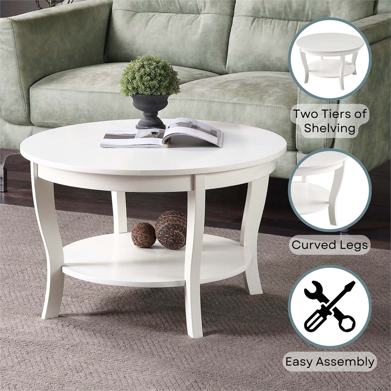 Maklaine Modern Transitional Round Coffee Table 30