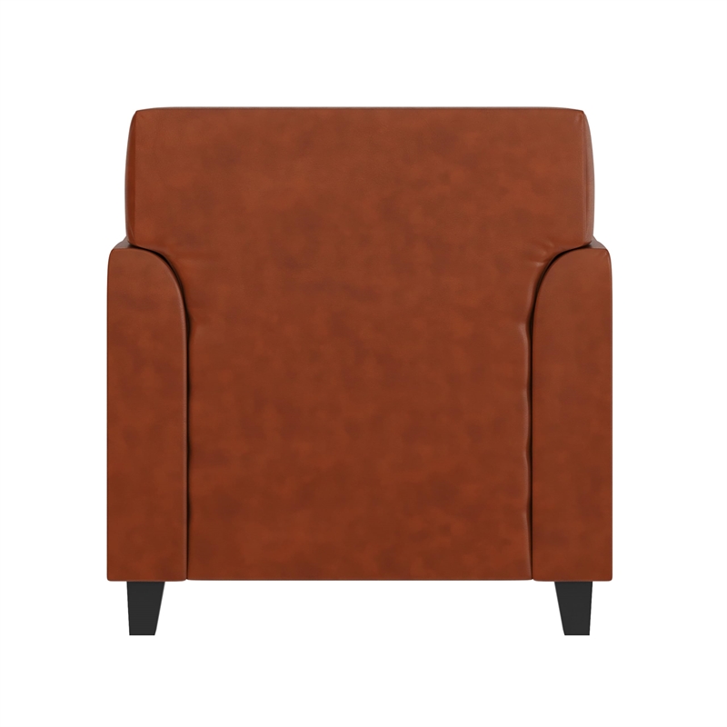 Maklaine Modern / Contemporary Leather Reception Chair in Cognac