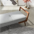 Maklaine Mid-Century Modern Rectangular Fabric Upholstered Bench in Gray