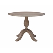 Maklaine Round Drop Leaf Pedestal Dining Table in Rustic Gray Washed Wood