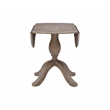 Maklaine Round Drop Leaf Pedestal Dining Table in Rustic Gray Washed Wood