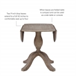 Maklaine Round Drop Leaf Pedestal Dining Table in Rustic Gray Washed Wood