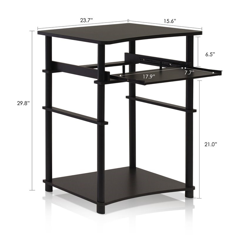 Maklaine Engineered Wood Home Laptop/Notebook/Computer Desk in Espresso/Black