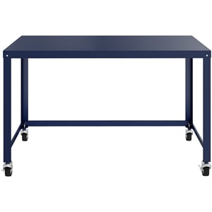 Maklaine Ready-to-assemble 48 inch Wide Mobile Metal Desk - Navy