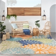 Maklaine 10' x 14' Multicolor Fabric Tropical Area Rug (10' x 14')