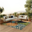 Maklaine 10' x 14' Multicolor Fabric Tropical Area Rug (10' x 14')