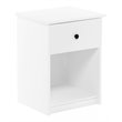 Maklaine Engineered Wood Nightstand with One Drawer in White