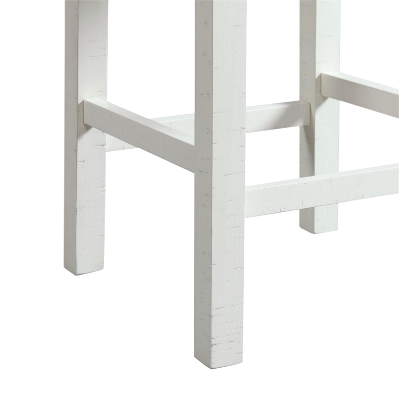 Maklaine Modern Transitional Multipurpose Bar Table Set in White