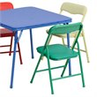 Maklaine Modern / Contemporary 5 Pc Kids Folding Table Set In Blue