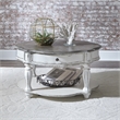 Maklaine Wood Modern Traditional White Finish Round Cocktail Table