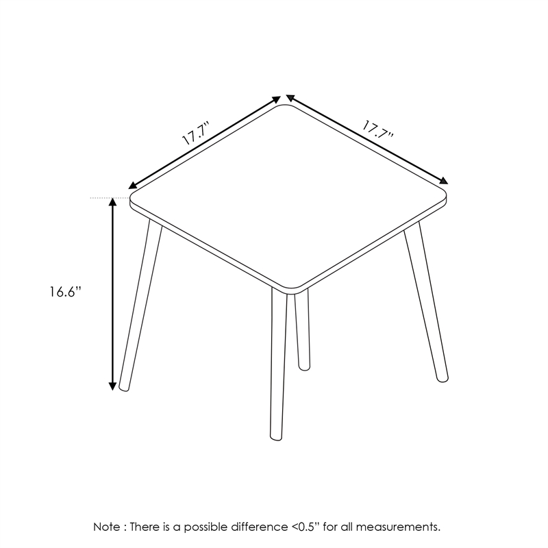 Maklaine Engineered Wood Contemporary Side Table in Oak Finish