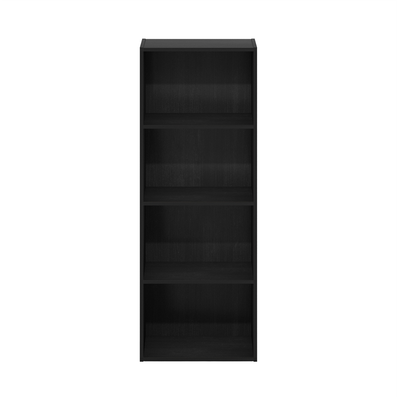 Maklaine Contemporary 4-Tier Open Shelf Bookcase in Blackwood