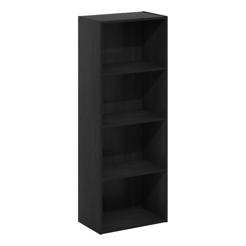 Maklaine Contemporary 4-Tier Open Shelf Bookcase in Blackwood
