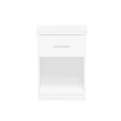 Maklaine Nightstand with Handle with One Drawer in Solid White