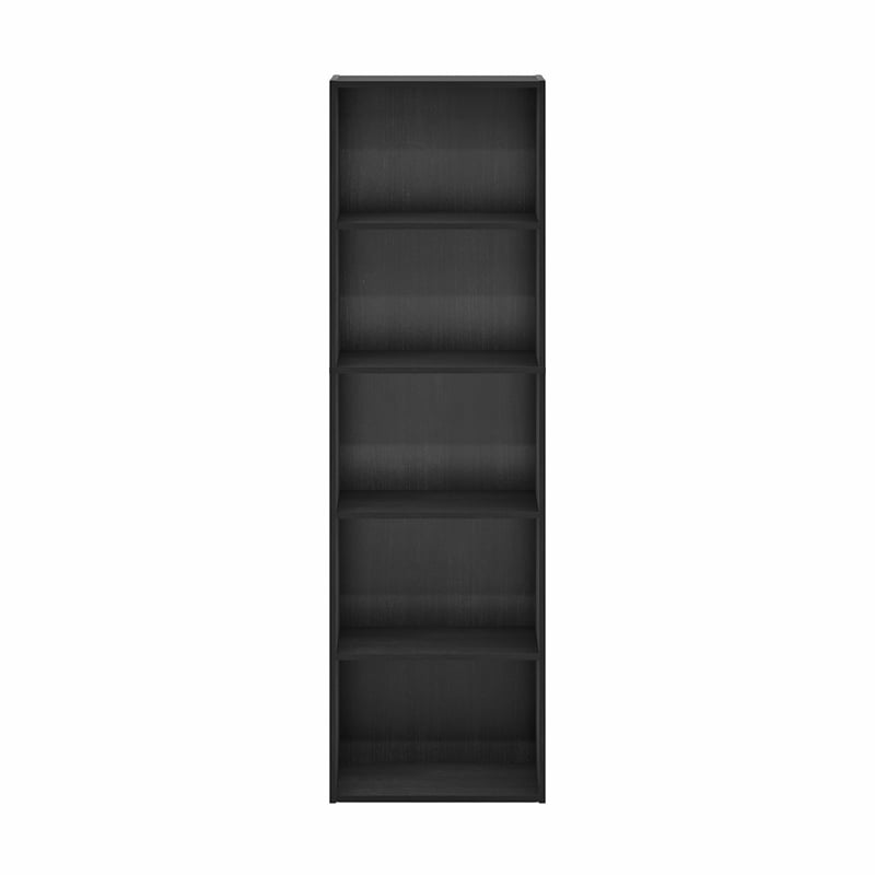 Maklaine 5-Tier Reversible Color Open Shelf Bookcase in Blackwood