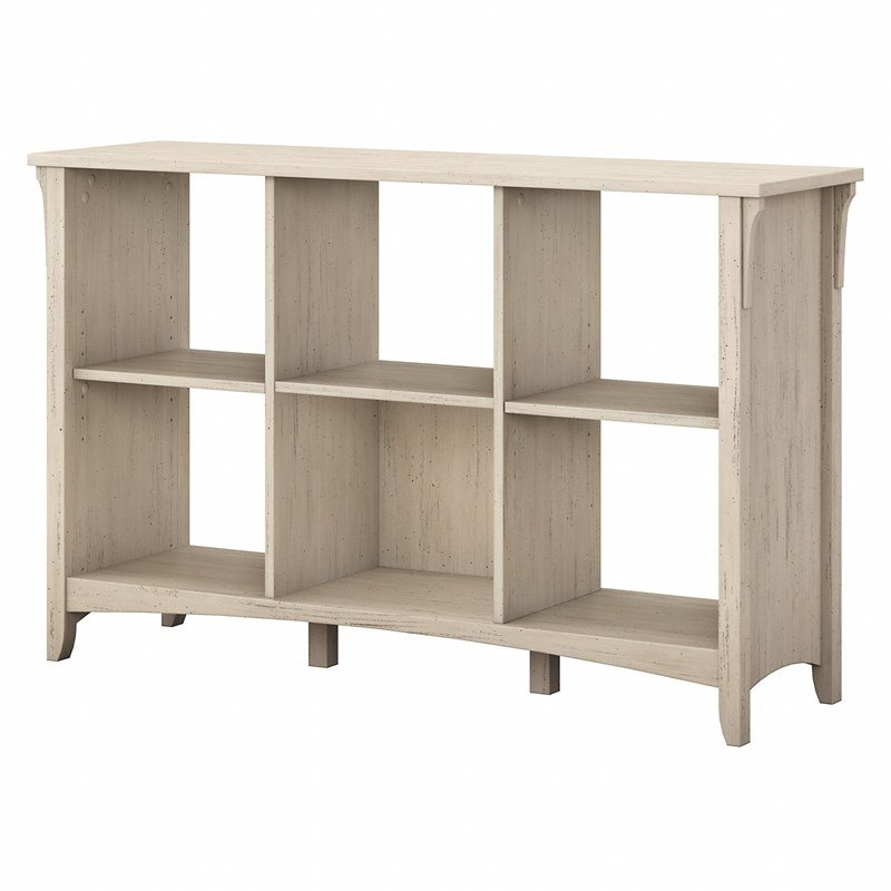 Maklaine Farmhouse Engineered Wood 6 Cube Organizer in Antique White