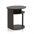 Maklaine Engineered Wood Simple Design Oval End Table in Walnut/Black