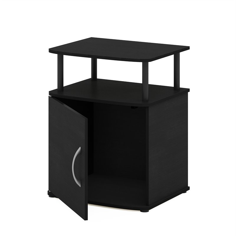 Maklaine Contemporary Engineered Wood Utility Design End Table in Black