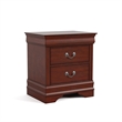 Maklaine Modern Transitional Wood 2-Drawer Nightstand in Cherry