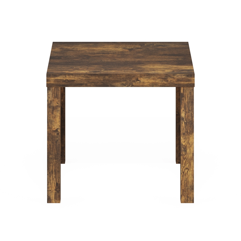 Maklaine Engineered Wood Contemporary Square Side Table in Amber Pine
