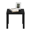 Maklaine Engineered Wood Contemporary Square Side Table in Black