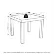 Maklaine Engineered Wood Contemporary Square Side Table in White