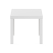 Maklaine Engineered Wood Contemporary Square Side Table in White