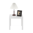 Maklaine Engineered Wood Contemporary Square Side Table in White