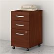 Maklaine Engineered Wood 3 Drawer Mobile File Cabinet in Hansen Cherry