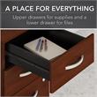 Maklaine Engineered Wood 3 Drawer Mobile File Cabinet in Hansen Cherry