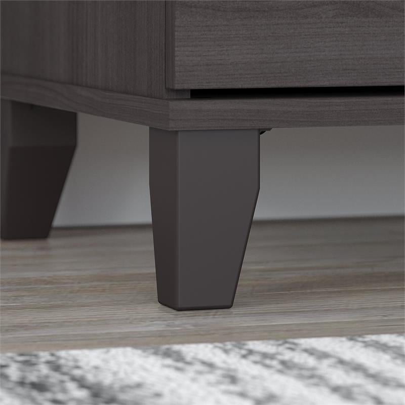 Maklaine Transitional 2 Drawer Lateral File Cabinet in Storm Gray