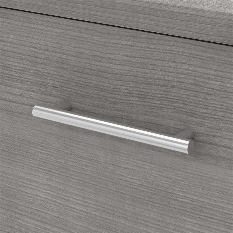 Maklaine Engineered Wood 2 Drawer Lateral File Cabinet in Platinum Gray