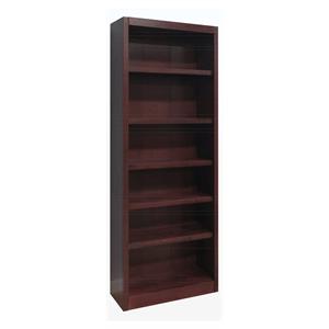 Maklaine Book Shelf - Tall Wood Bookcase Furniture 30 x 72&quot - Cherry