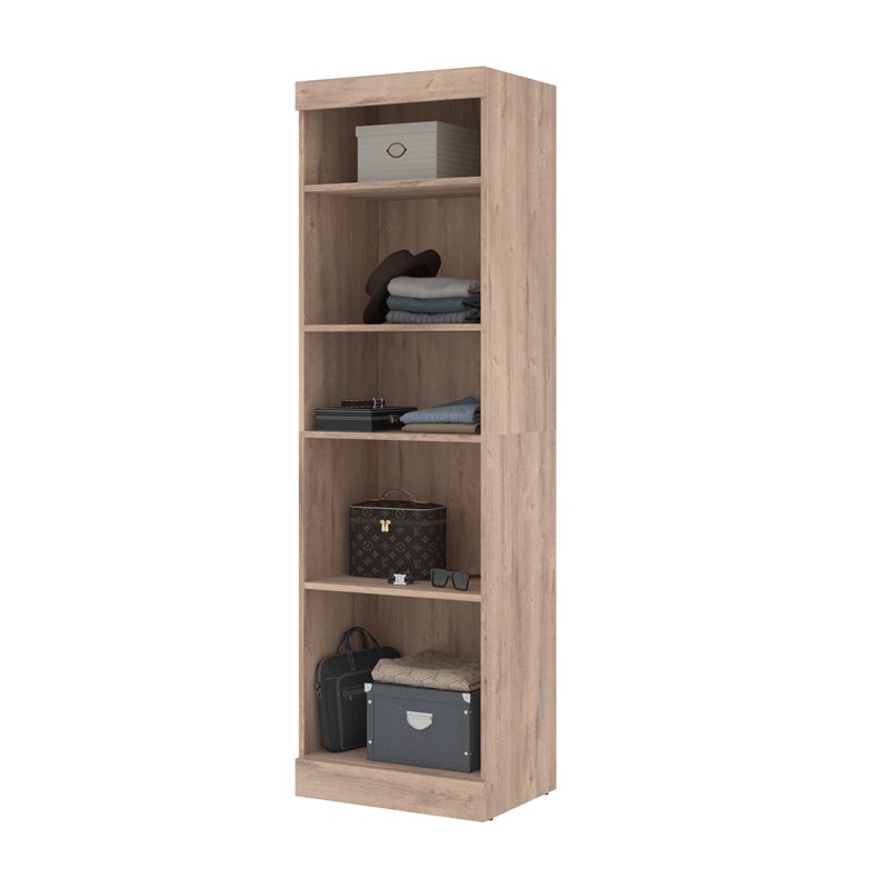 Maklaine Engineered Wood 25W Closet Organizer in Rustic Brown