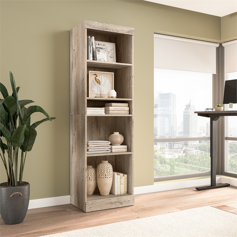Maklaine Engineered Wood 25W Closet Organizer in Rustic Brown
