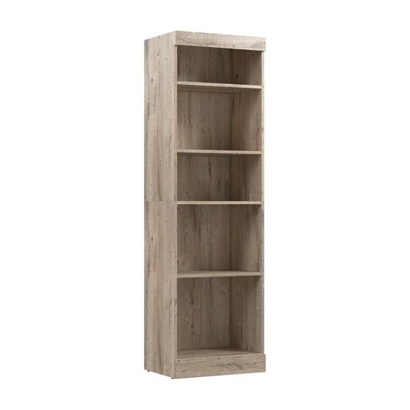 Maklaine Engineered Wood 25W Closet Organizer in Rustic Brown