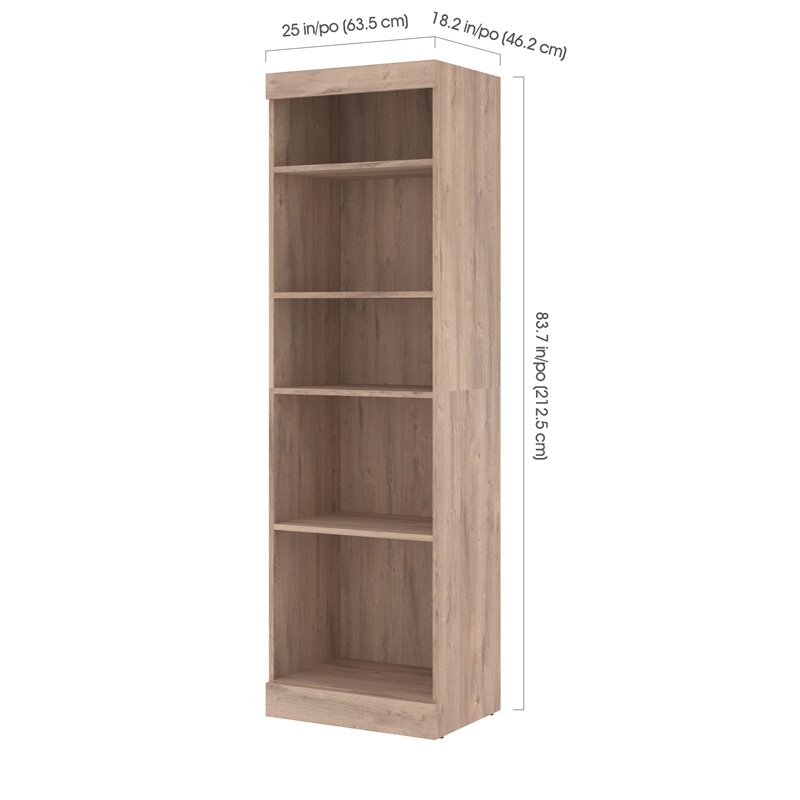 Maklaine Engineered Wood 25W Closet Organizer in Rustic Brown
