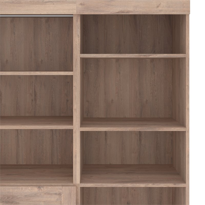 Maklaine Engineered Wood 25W Closet Organizer in Rustic Brown