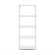 Maklaine Turn-N-Tube 5-Tier Multipurpose Shelf Display Rack in White/White