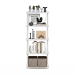 Maklaine Turn-N-Tube 5-Tier Multipurpose Shelf Display Rack in White/White