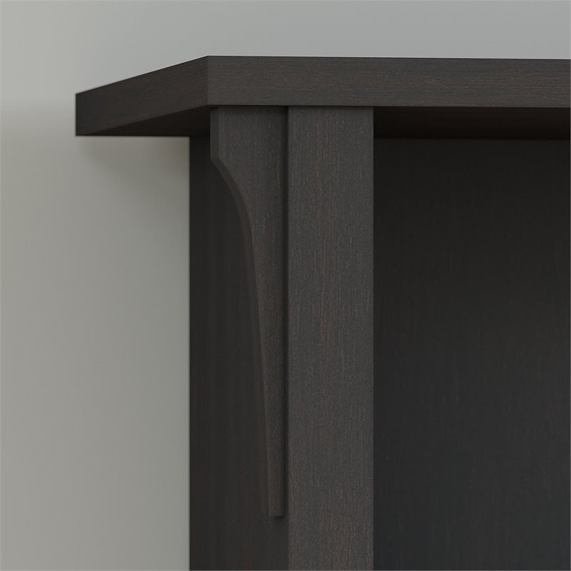 Maklaine Mission Wood 5 Shelf Bookcase in Vintage Black Finish