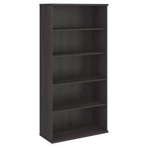 Maklaine Engineered Wood Tall 5 Shelf Bookcase in Storm Gray