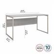 Maklaine Engineered Wood 60W x 30D Computer Table Desk in Platinum Gray