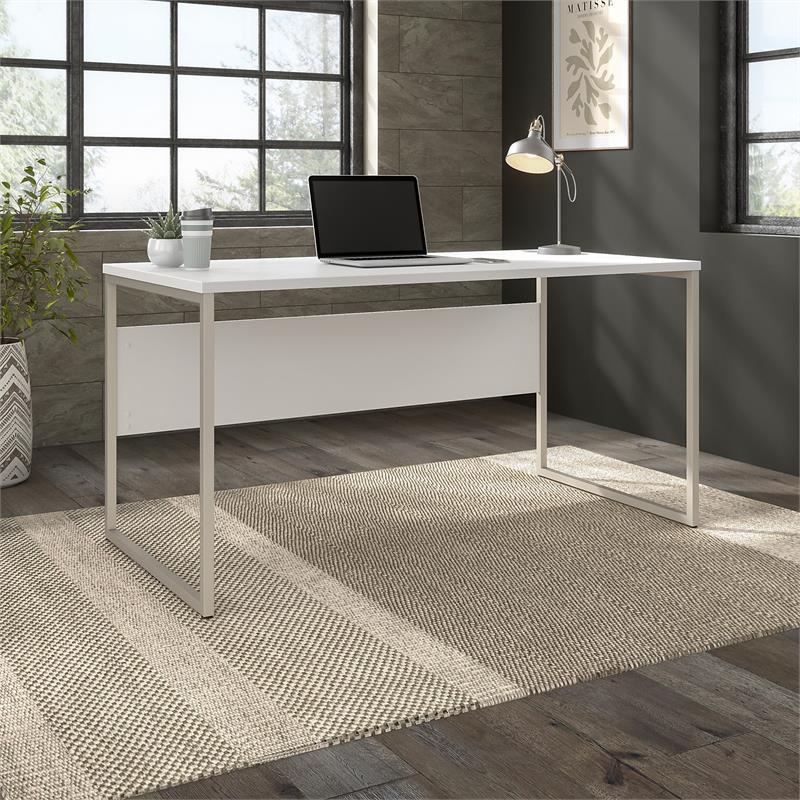 Maklaine Engineered Wood 60W x 30D Computer Table Desk in White