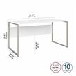 Maklaine Engineered Wood 60W x 30D Computer Table Desk in White