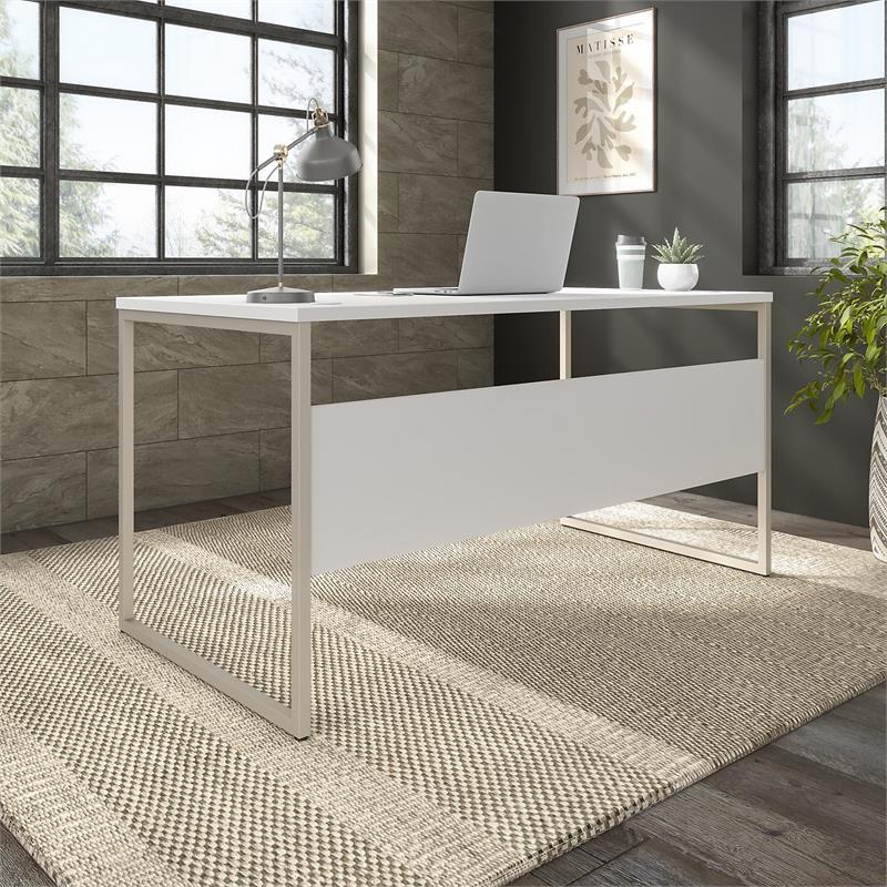 Maklaine Engineered Wood 60W x 30D Computer Table Desk in White