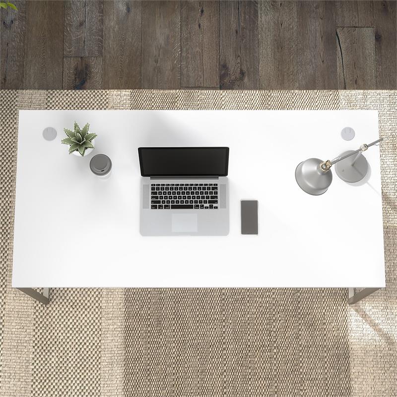 Maklaine Engineered Wood 60W x 30D Computer Table Desk in White