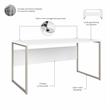 Maklaine Engineered Wood 60W x 30D Computer Table Desk in White
